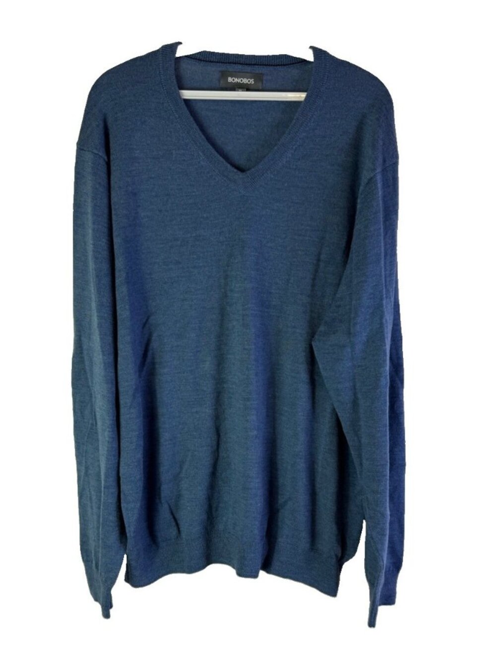 Bonobos Sweater Extra Fine Merino Wool Lightweight Knit Blue